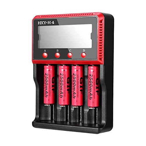 BONAI Chargeur de Piles,16 Slots Chargeur pour AA AAA Ni-CD/Ni-MH Rechargeable Batteries avec LCD Indicateur Chargeur 