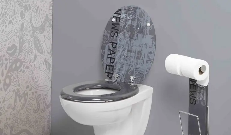 Siège WC blanc gris points Couvercle Abattant ABATTANT TOILETTES WC toilettes couvercle toilettes